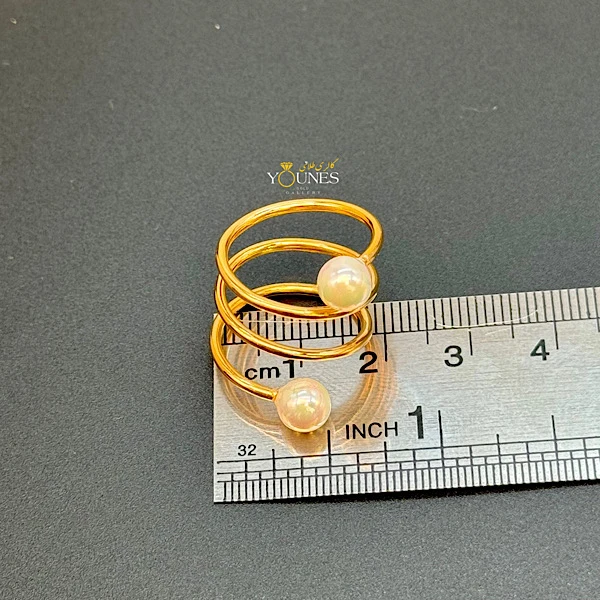 انگشتر مروارید پیچ طلا